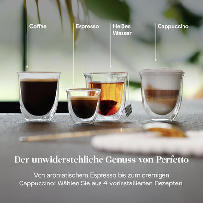 De’Longhi Magnifica Start ECAM222.60.BG*- Perfetto Kaffeevollautomat mit LatteCrema-Milchaufschäumer, 4 One-Touch-Getränke, Cappuccino Kaffeemaschine, Soft-Touch-Bedienfeld, Schwarz-Grau
