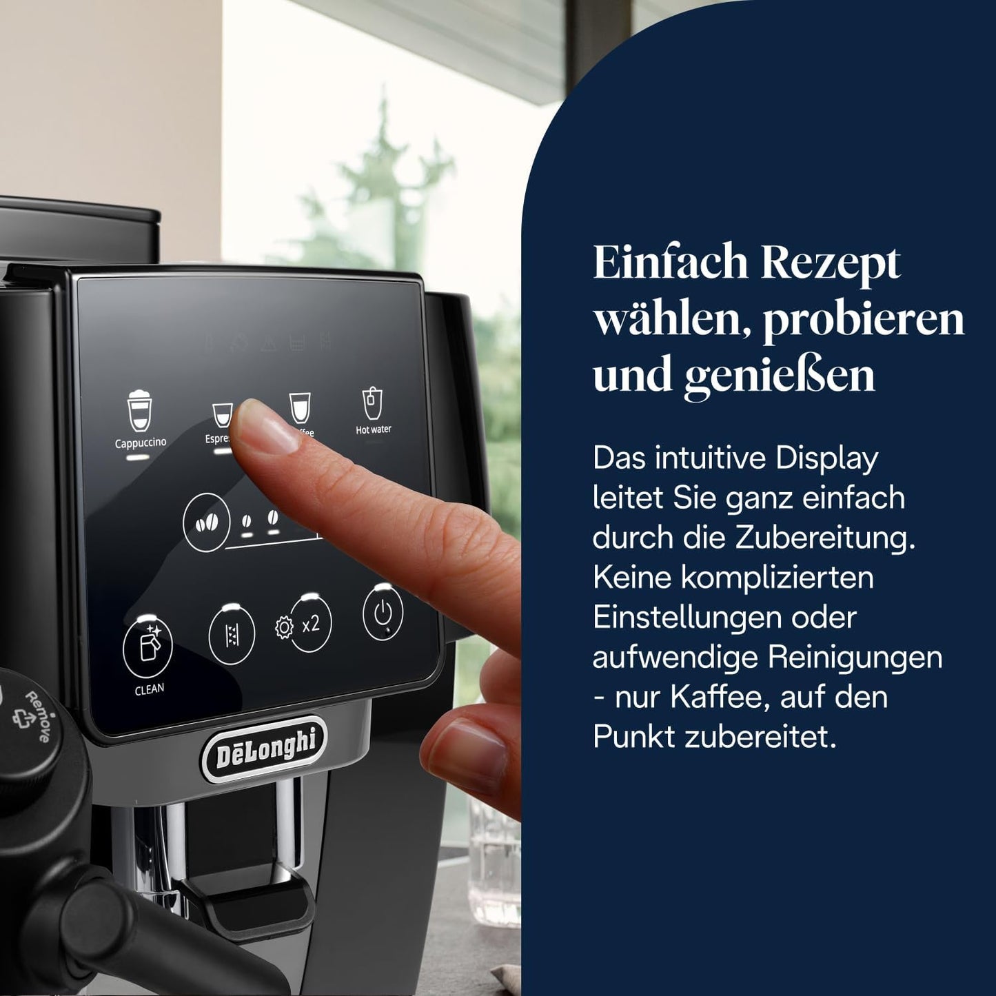 De’Longhi Magnifica Start ECAM222.60.BG*- Perfetto Kaffeevollautomat mit LatteCrema-Milchaufschäumer, 4 One-Touch-Getränke, Cappuccino Kaffeemaschine, Soft-Touch-Bedienfeld, Schwarz-Grau